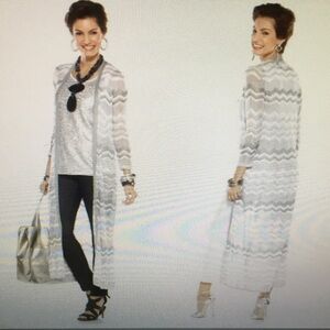 CHICO’S/ CHEVRON TRAVELERS KNIT DUSTER CARDIGAN/NEW